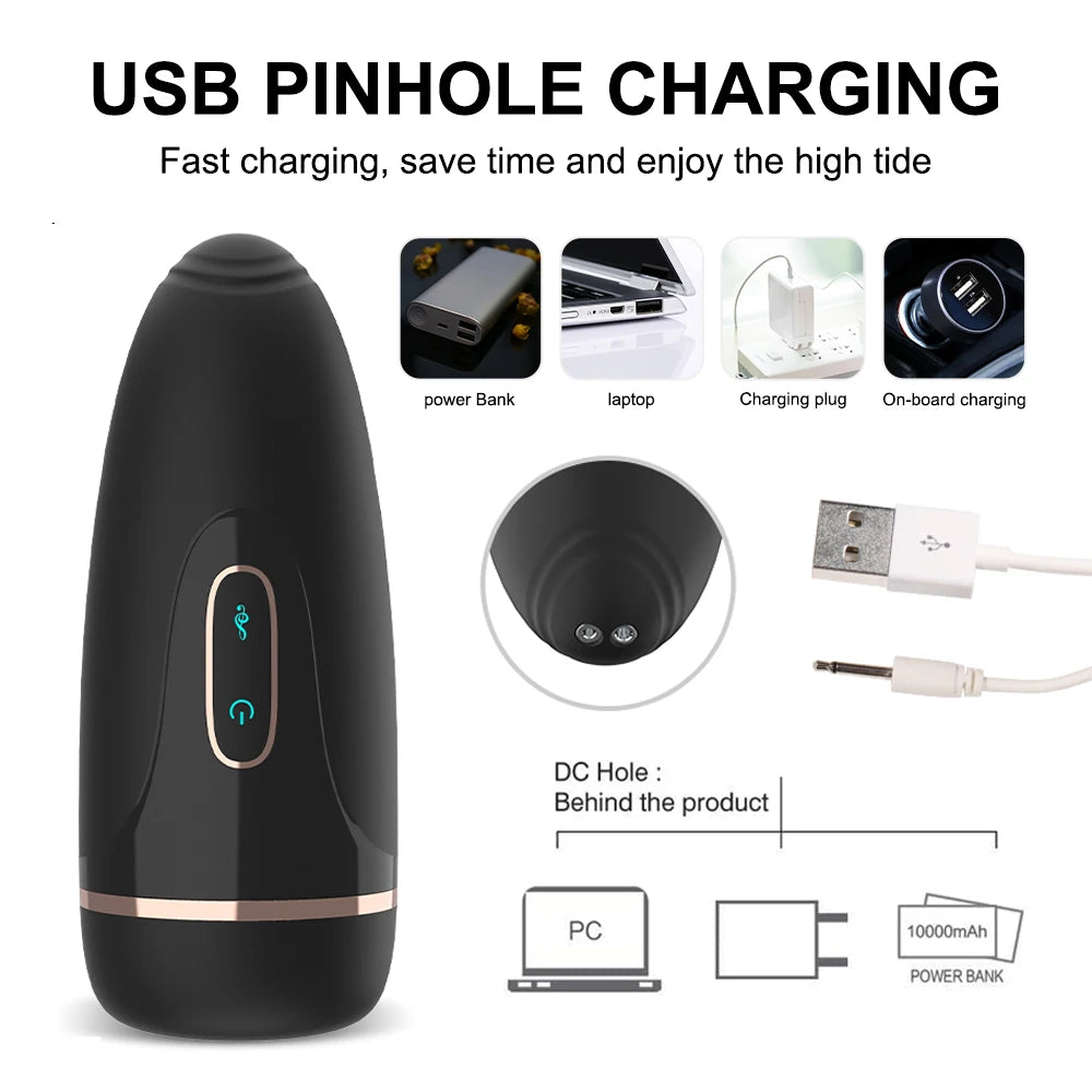 Automatic Male Masturbator with Suction, Vibration & Moaning Function