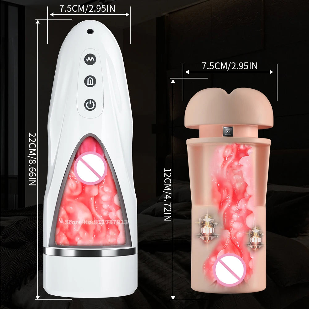 Life Aid™ Realistic Tongue and Mouth Male Masturbator – Dual Sensation Vibration and Licking Stroker