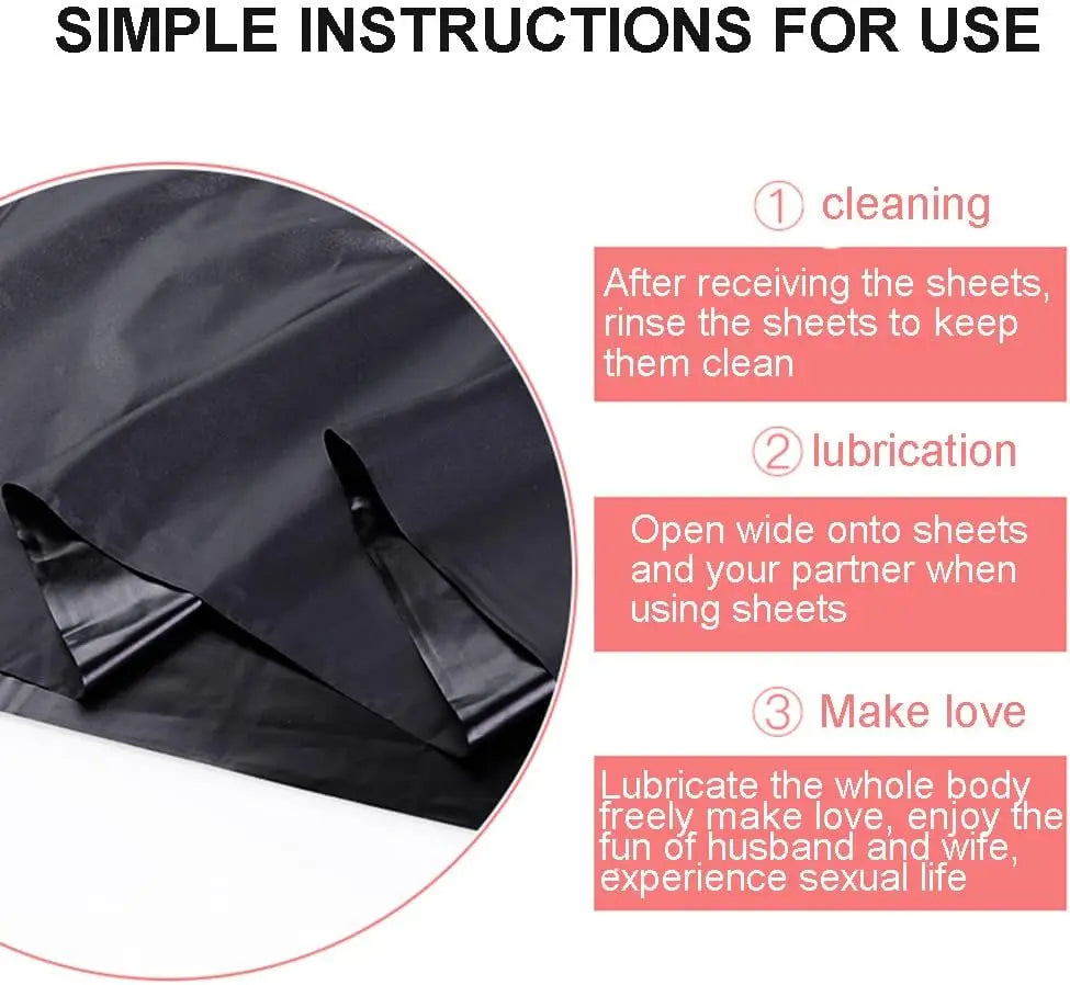 Satin Surrender – Waterproof Play Sheet for Untamed Nights - BDSM Mess-Proof Play Sheet Versatile Mattress Cover for Couples