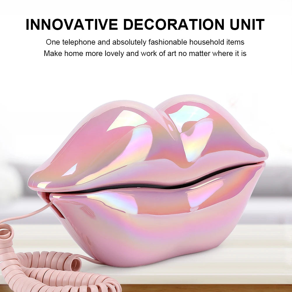 Lip Telephone Electroplating Funny Fashionable Telephone with Number Storage Function New