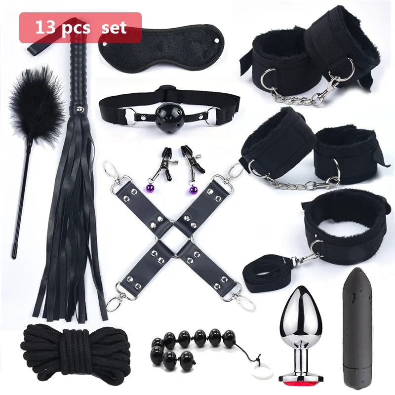 Adjustable Nylon and Metal Bondage Restraint Set – Durable Combo for Bedroom Play