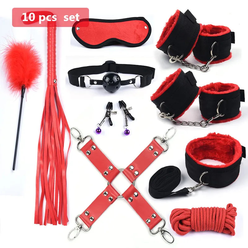 Adjustable Nylon and Metal Bondage Restraint Set – Durable Combo for Bedroom Play