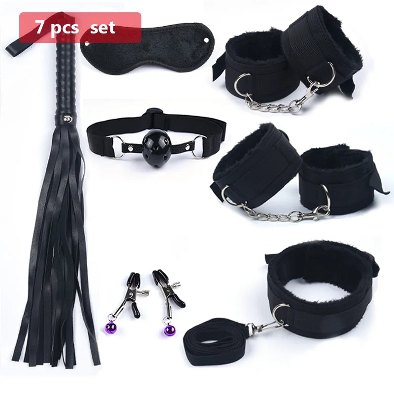 Adjustable Nylon and Metal Bondage Restraint Set – Durable Combo for Bedroom Play