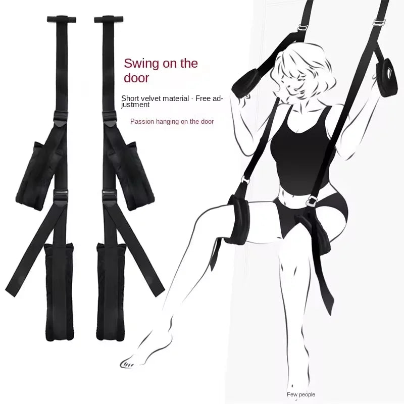 Over the Door Sex Swing with Soft Seat & Leg Pad Hanging Adult Cushion Door Swing M Split Leg Strap Sex Toys for Couples