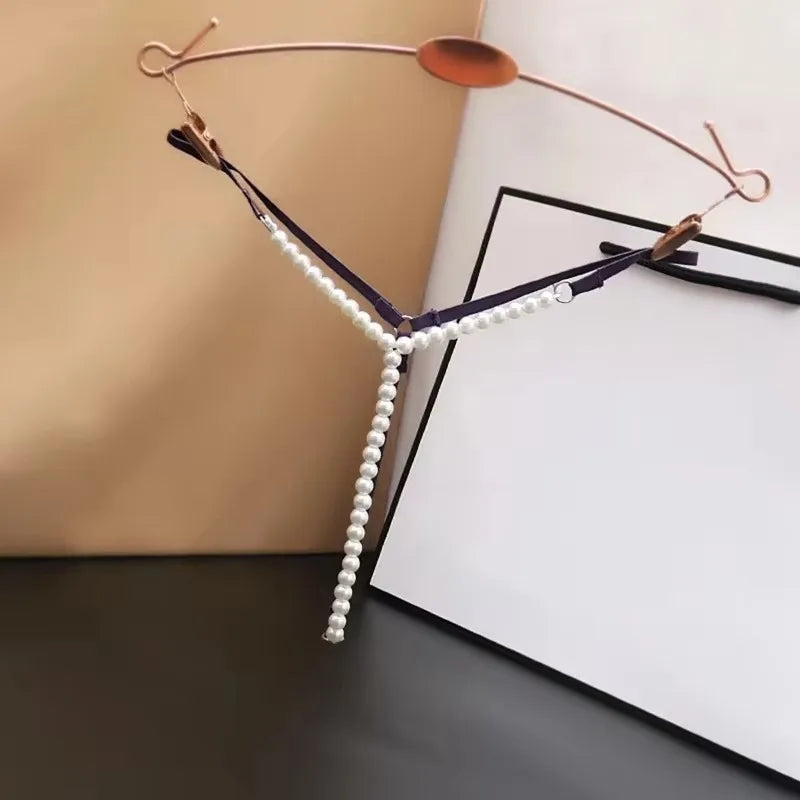 Sexy Pearl Temptation — Crotchless Beaded G-String Lingerie (Plus Size Available)