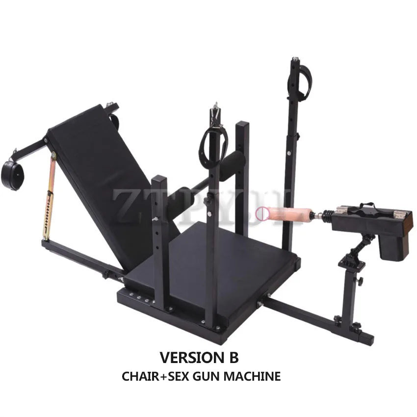 Sex Chair Split Leg Bed BDSM Furniture with Sex Gun Machine Bondage Set Restraint Handcuffs Sex Toys For Couples Adults Women 18