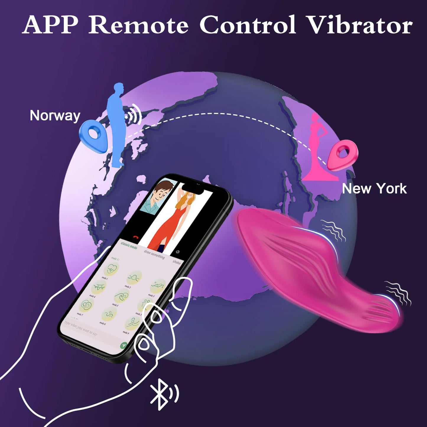 APP-Controlled Wearable Vibrator for Women | Bluetooth G-Spot and Clitoral Stimulator – Magnetic Rechargeable Egg Massager