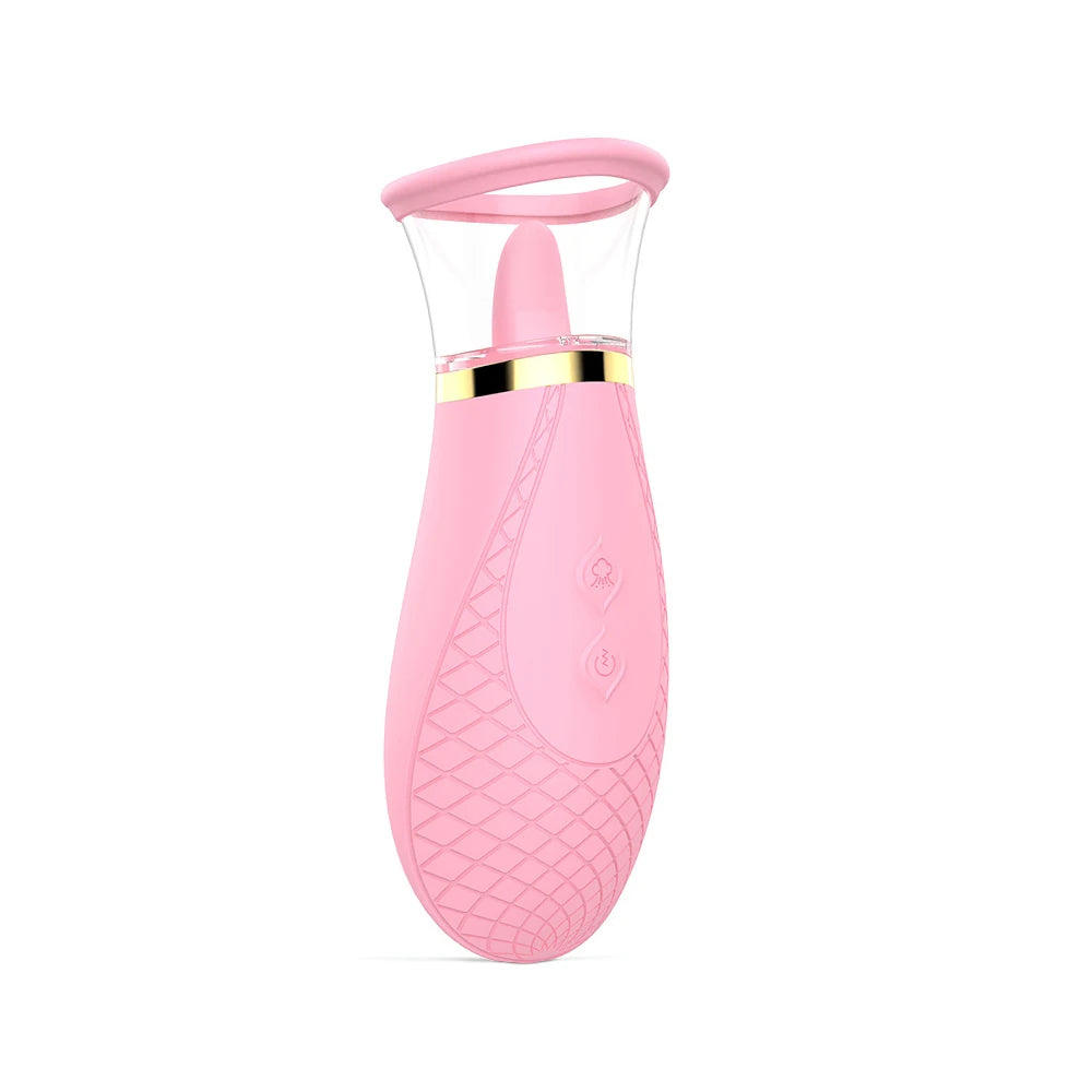 Rechargeable Clitoral and Nipple Tongue Vibrator – Suction and Licking Stimulator for Women