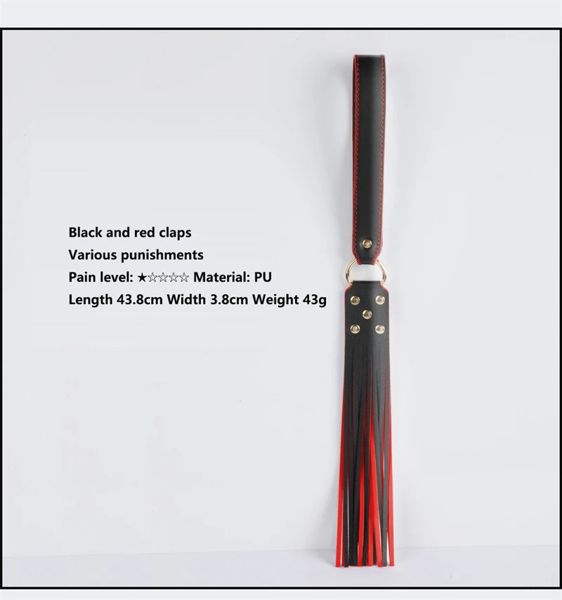 PU Leather Horse Tassel Whip – BDSM Spanking Paddle for Couples | Erotic Adult Game Accessory