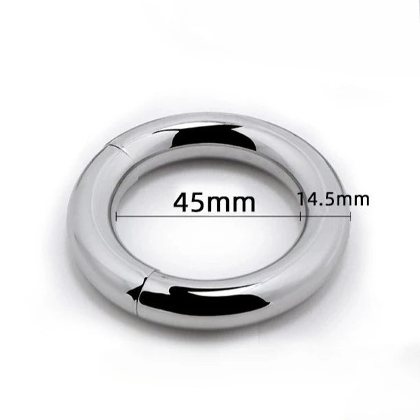 5 Size Metal Penis Ring Magnetic Ball Stretcher Silver Cock Ring Weighted Exercise Scrotum Pendant Bondage Sex Toys For Men