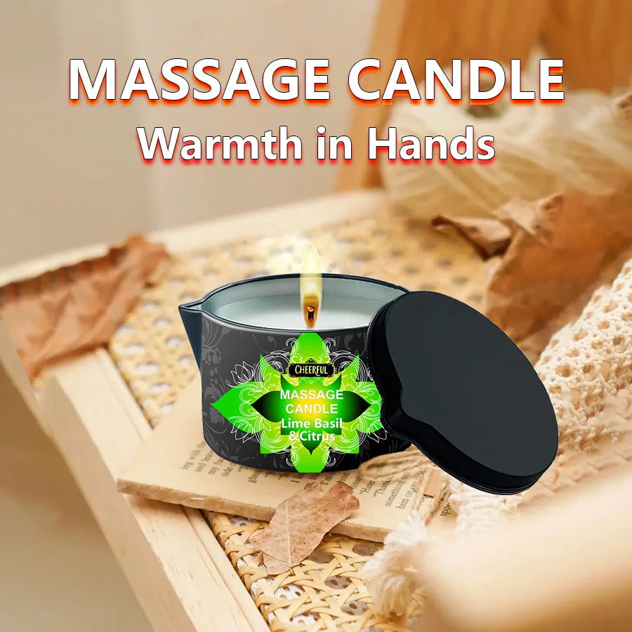 Massage Candle – Soy Wax Aromatherapy Candle for Oil Therapy: Scented Candles for Couples | A Luxurious Massage Experience in One Elegant Jar