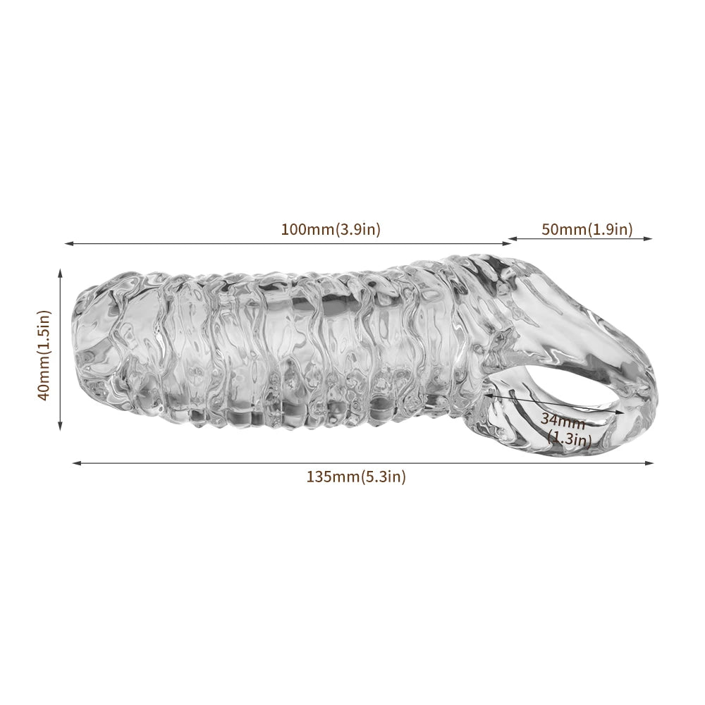 Realistic Penis Sleeve Extender with Reusable Ring – Enlargement and Ejaculation Delay Enhancer