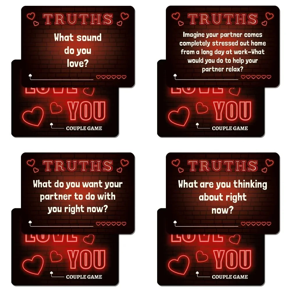 Love Sparks — Truth, Dare and Desire Couple’s Card Game (50 Sheets) -A Set Couple Card Night Interactive Games Truth Or Dare