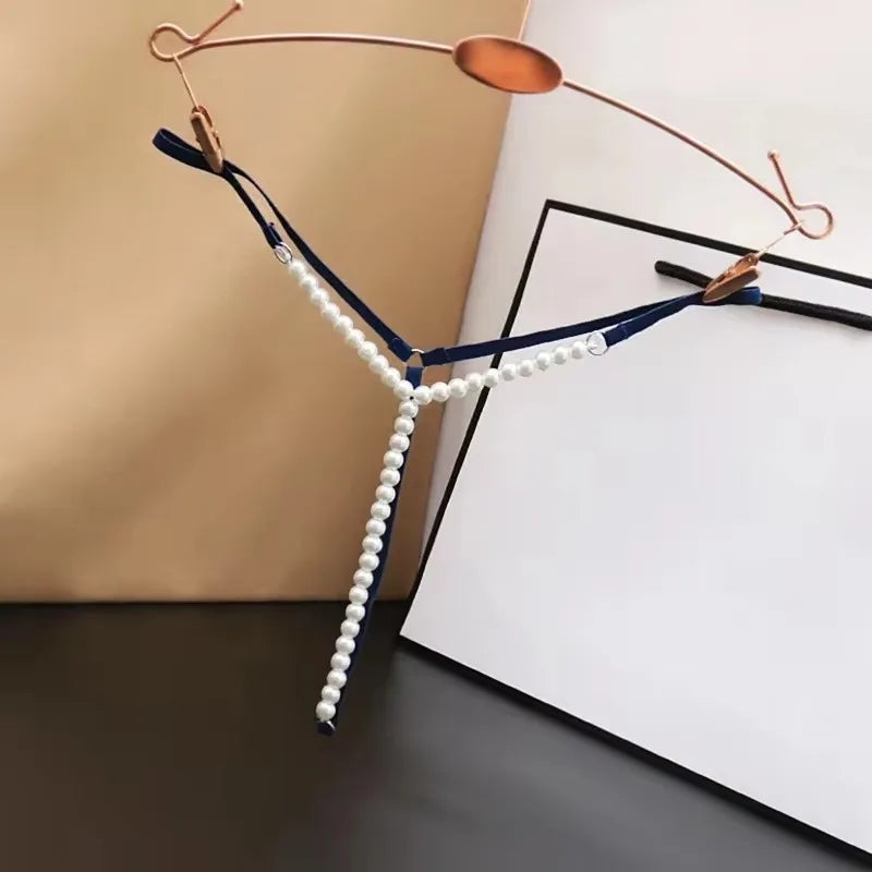 Sexy Pearl Temptation — Crotchless Beaded G-String Lingerie (Plus Size Available)