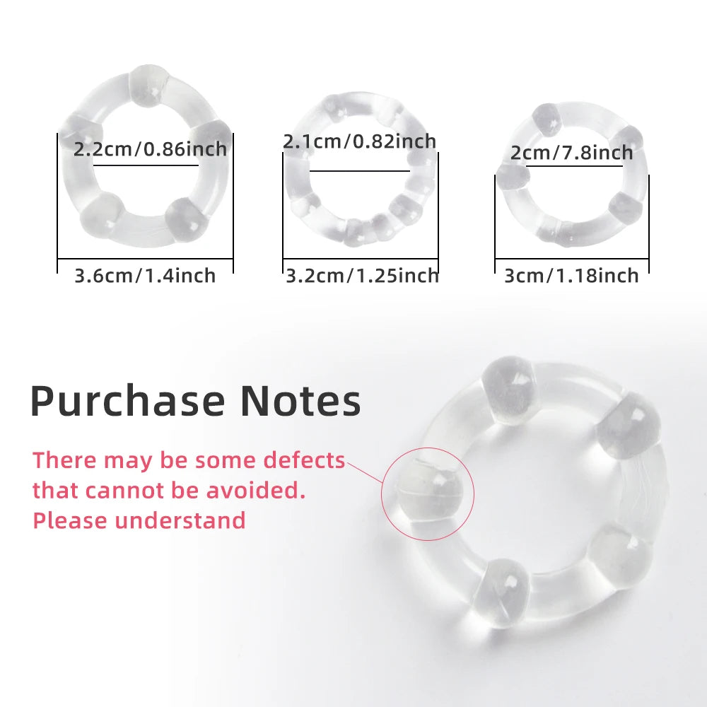 3 Piece-Silicone Cock Ring for Men – Flexible Penis Ring for Enhanced Performance and Prolonged Pleasure