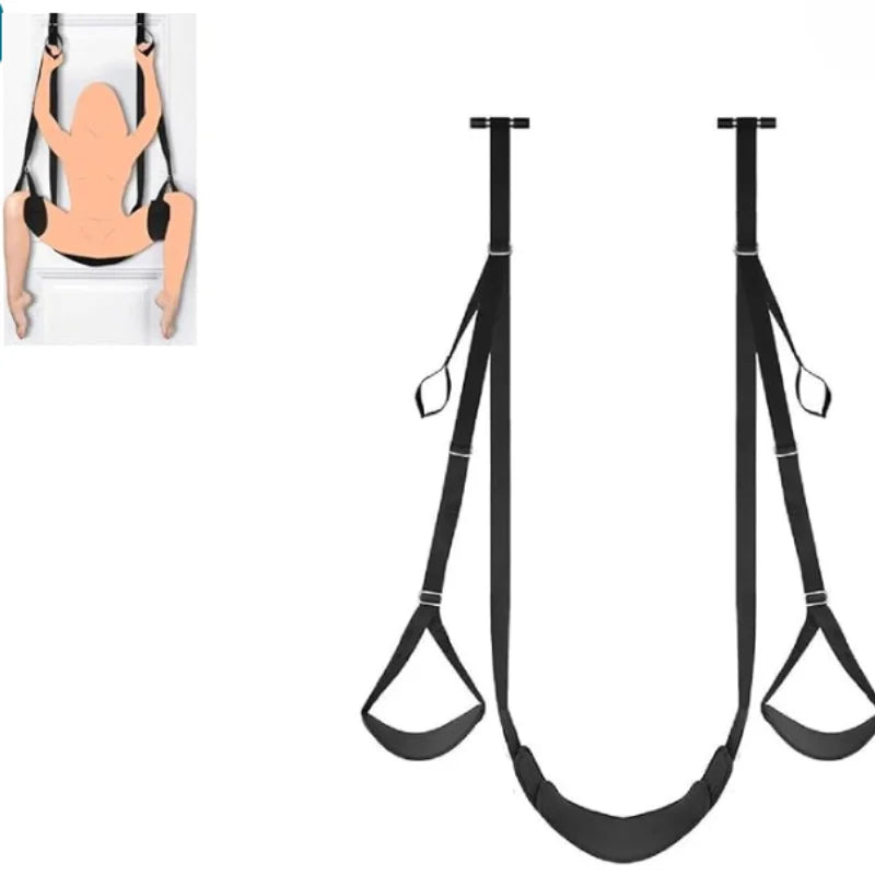 Over the Door Sex Swing with Soft Seat & Leg Pad Hanging Adult Cushion Door Swing M Split Leg Strap Sex Toys for Couples