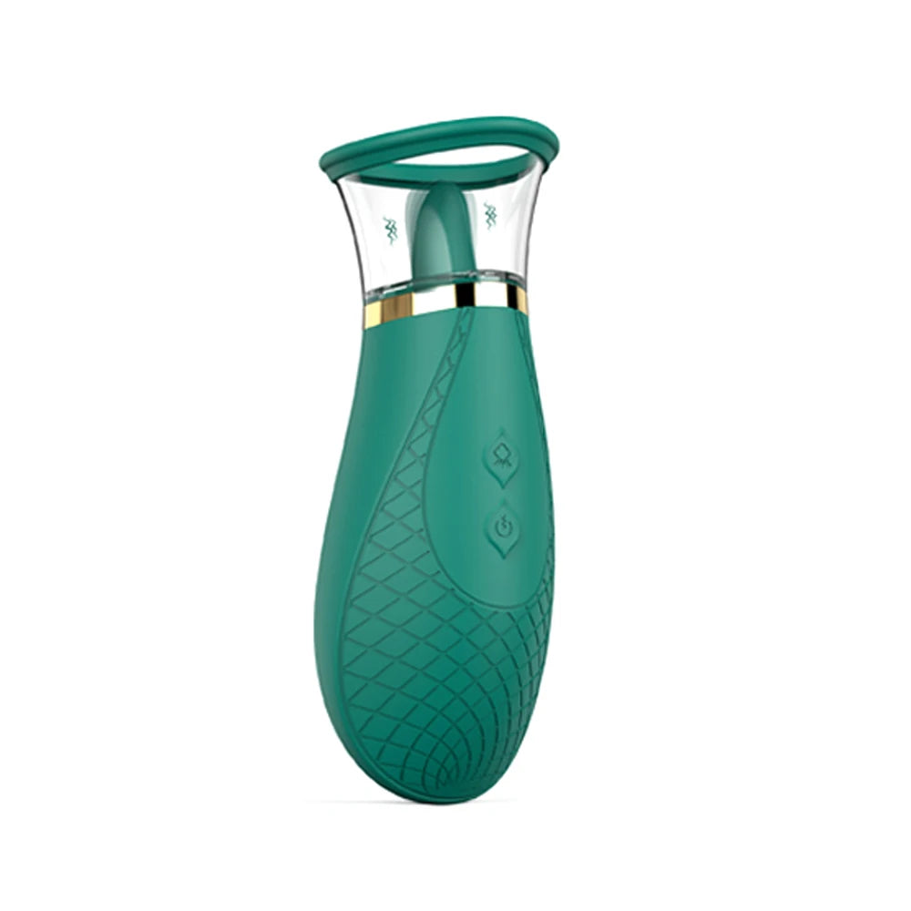 Rechargeable Clitoral and Nipple Tongue Vibrator – Suction and Licking Stimulator for Women