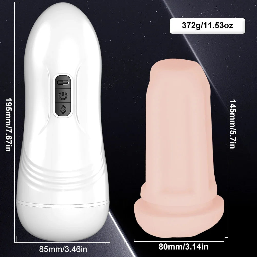 Automatic Blowjob and Vagina Pocket Masturbator – 10-Speed Vibrating Oral Cup for Men