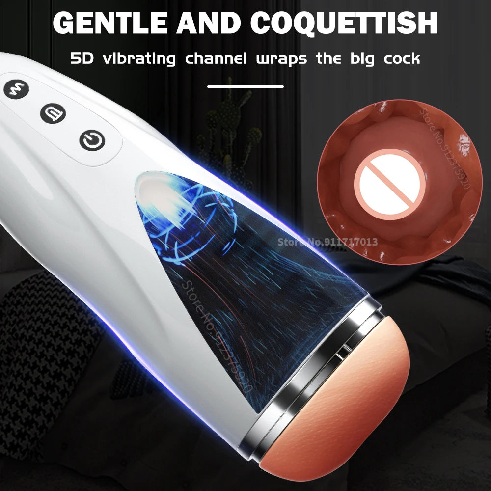 Life Aid™ Realistic Tongue and Mouth Male Masturbator – Dual Sensation Vibration and Licking Stroker