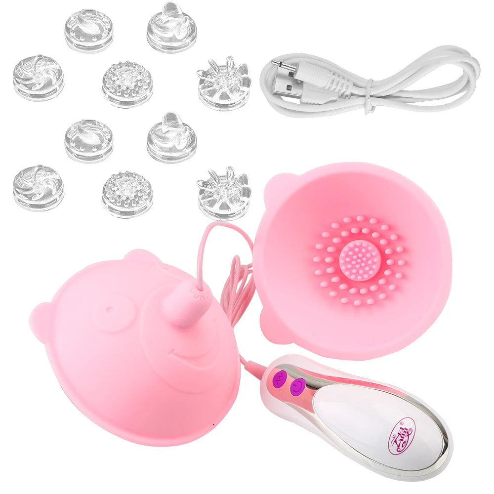 Tongue Lick Electric Breast Pump – 10-Speed Nipple Sucker &amp; Breast Massager for Women