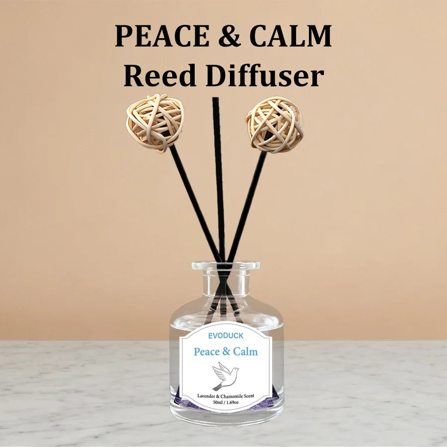 50ml  Flameless Reed Diffuser Set Flameless Lavender Chamomile Oil With Reed Diffuser Stick Home Room Air Freshener Decor
