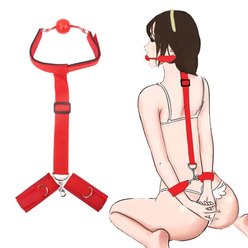 BDSM Bondage Gear Adjustable Handcuffs Ankle Cuffs Open Leg Restraint Fetish Sex Toys For Woman Couples Adult Games No Vibator