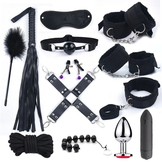 Adjustable Nylon and Metal Bondage Restraint Set – Durable Combo for Bedroom Play