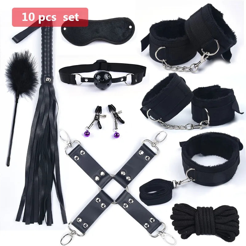 Adjustable Nylon and Metal Bondage Restraint Set – Durable Combo for Bedroom Play