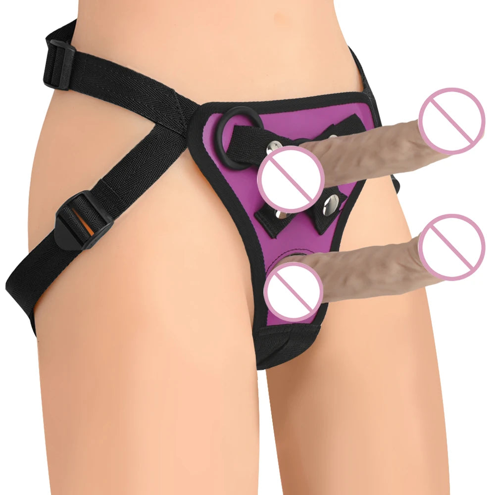 Adjustable Faux Leather Strap-On Harness with Dual Ring Sizes – Universal Dildo Compatibility (Dildo Not Included)