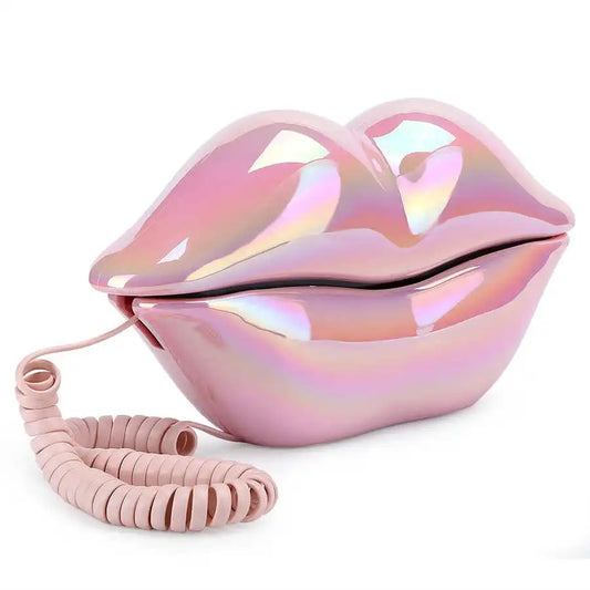 Lip Telephone Electroplating Funny Fashionable Telephone with Number Storage Function New