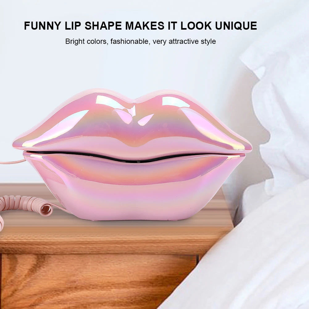 Lip Telephone Electroplating Funny Fashionable Telephone with Number Storage Function New