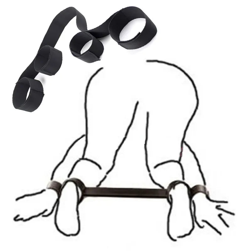 BDSM Bondage Gear Adjustable Handcuffs Ankle Cuffs Open Leg Restraint Fetish Sex Toys For Woman Couples Adult Games No Vibator