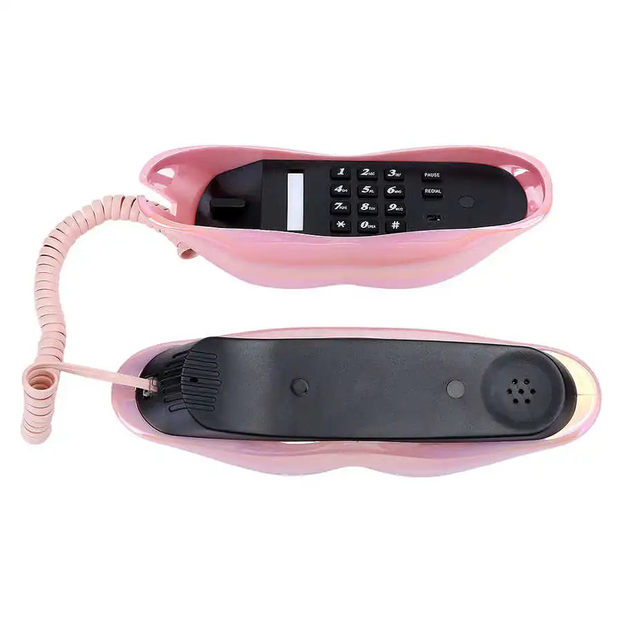 Lip Telephone Electroplating Funny Fashionable Telephone with Number Storage Function New