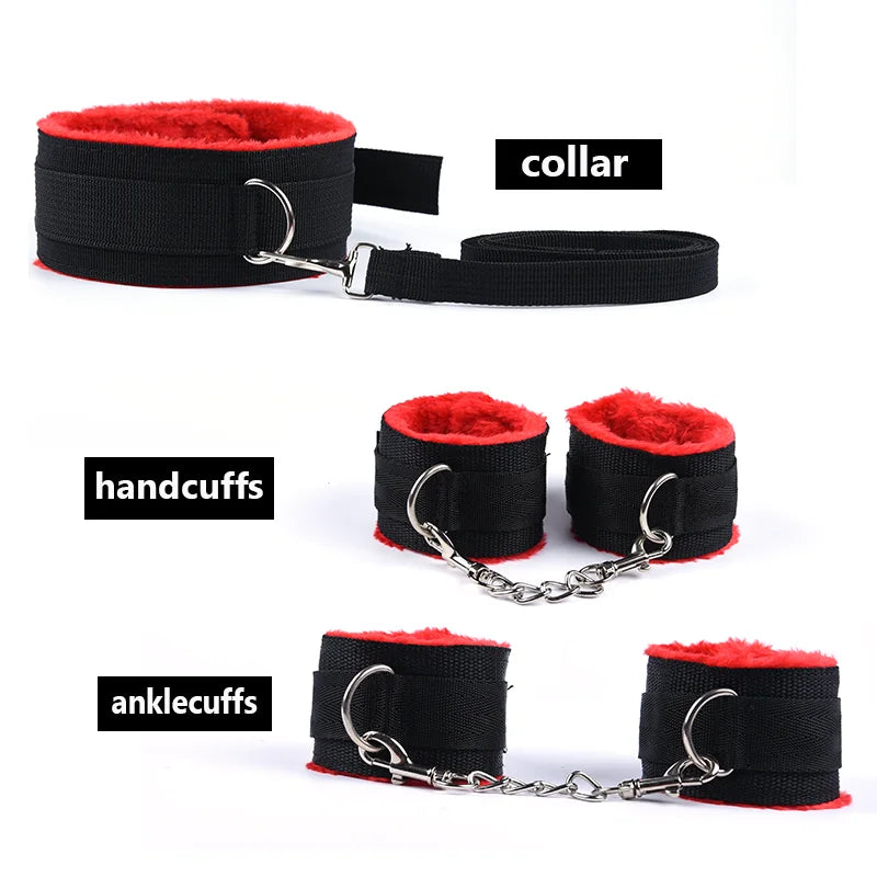 Adjustable Nylon and Metal Bondage Restraint Set – Durable Combo for Bedroom Play