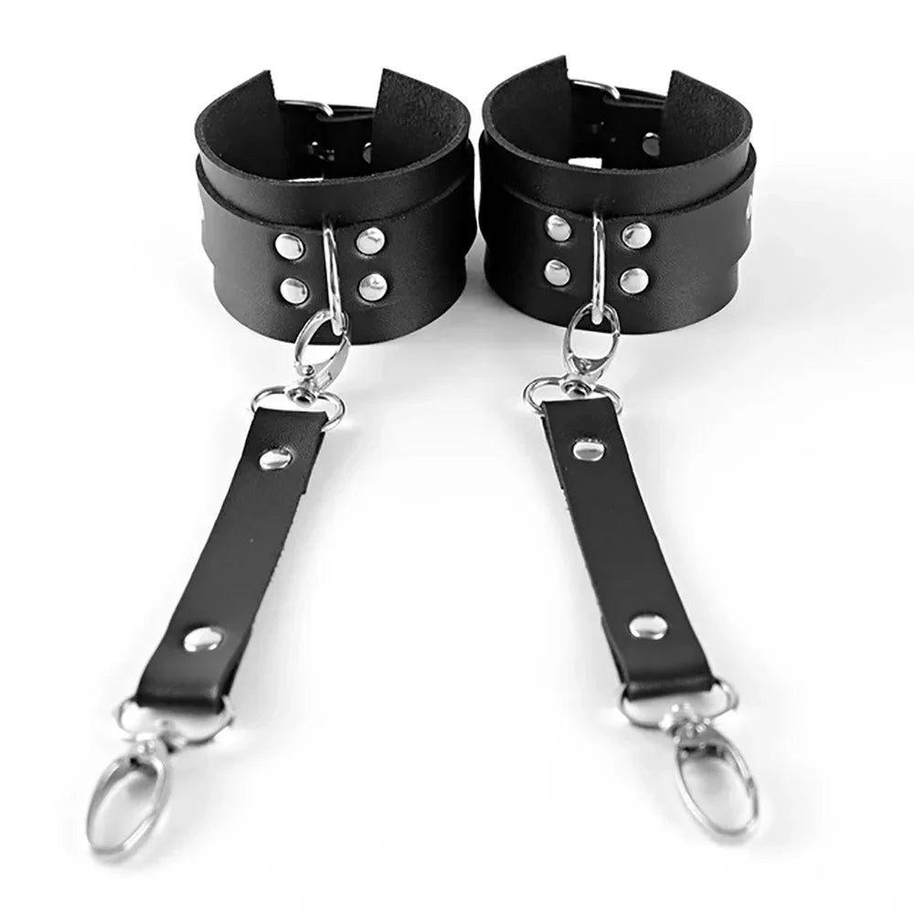 Red Faux Leather BDSM Body Harness Set – Adjustable Punk-Inspired Full Body Restraint Lingerie for Women