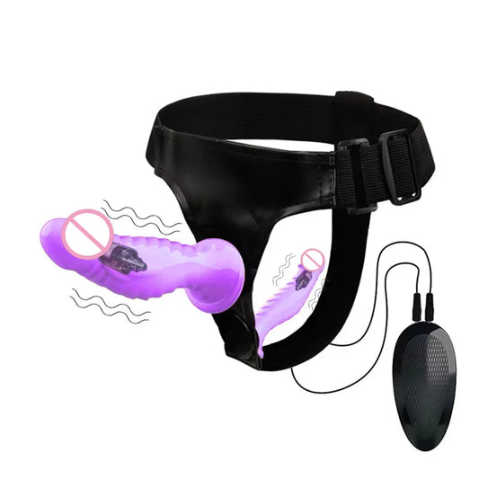 New Wired Remote - Vibe Leather Panties Dildo Set: Seahorse - Shaped Realistic Design, Perfect for Lesbian Intimate Adventures