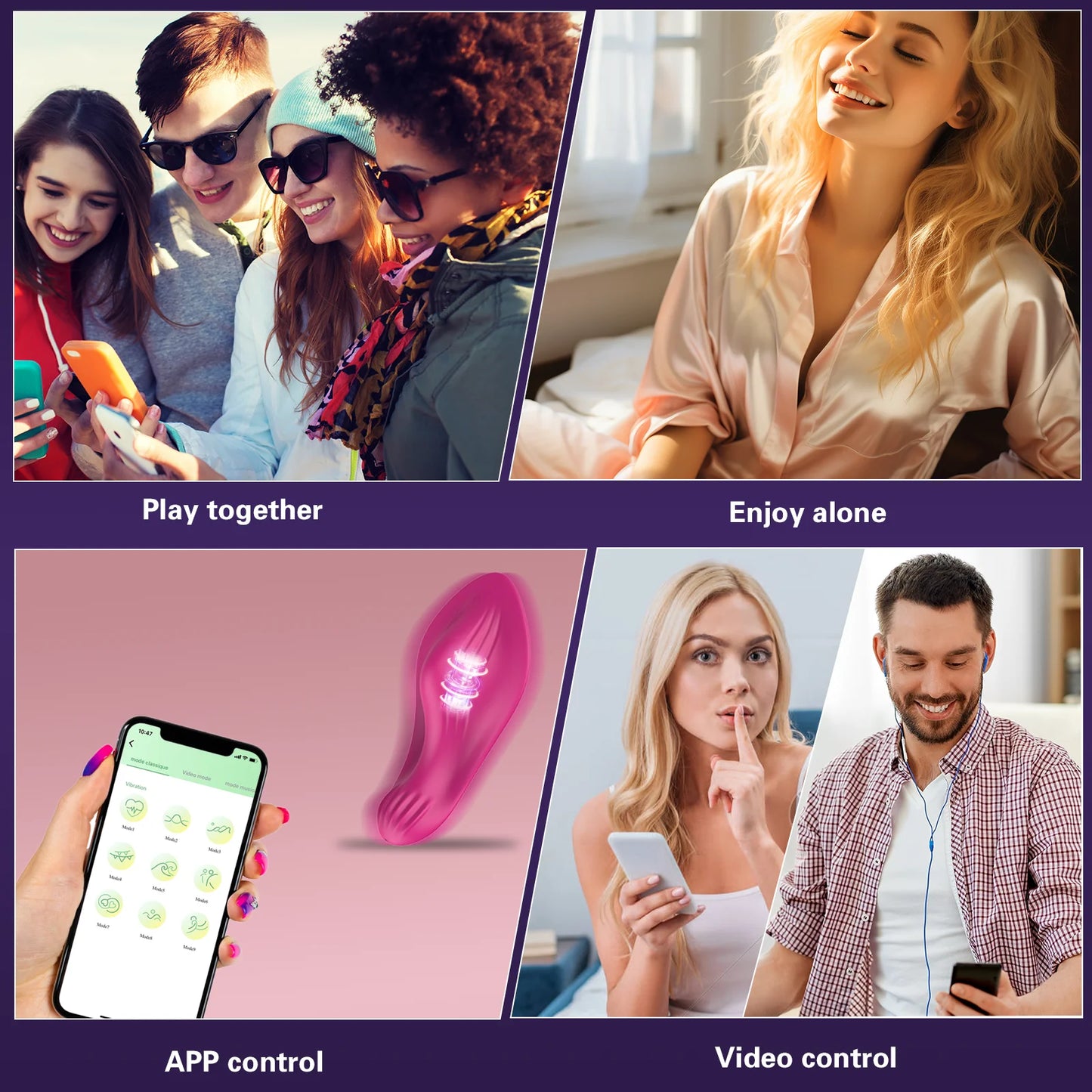 APP-Controlled Wearable Vibrator for Women | Bluetooth G-Spot and Clitoral Stimulator – Magnetic Rechargeable Egg Massager