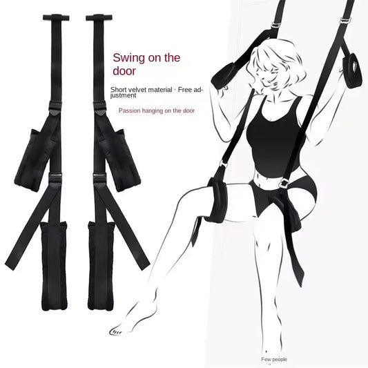 Over the Door Sex Swing with Soft Seat & Leg Pad Hanging Adult Cushion Door Swing M Split Leg Strap Sex Toys for Couples