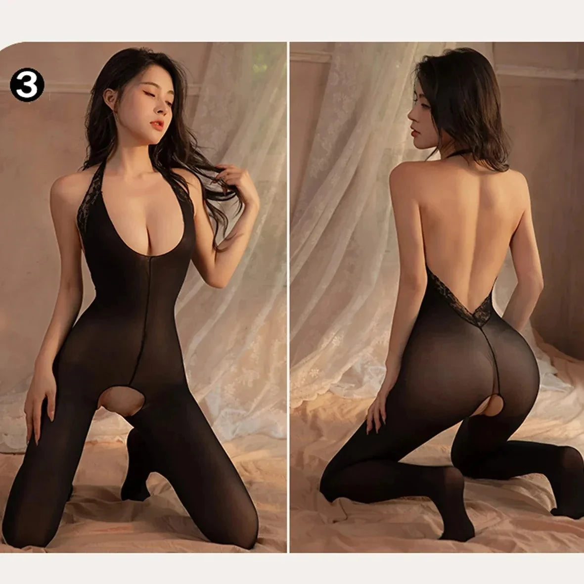 1pcs/4pcs Crotchless Bodysuits Transparent Bodystocking  Sex Bold Suit Open Bra Outfits Erotic Costumes Sexy Fishnet Lingerie