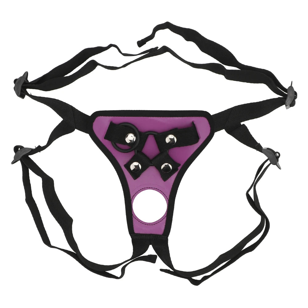 Adjustable Faux Leather Strap-On Harness with Dual Ring Sizes – Universal Dildo Compatibility (Dildo Not Included)