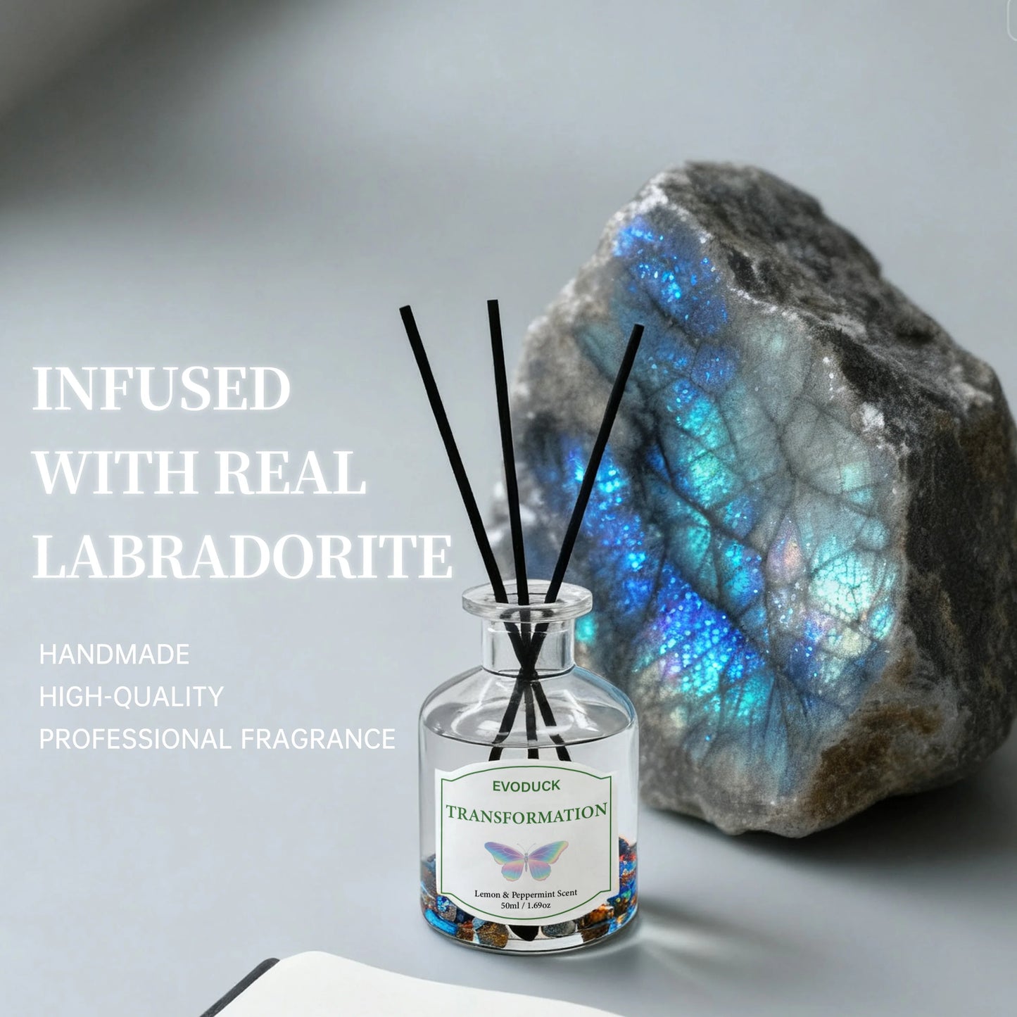 50ml  Flameless Reed Diffuser Set Flameless Lavender Chamomile Oil With Reed Diffuser Stick Home Room Air Freshener Decor