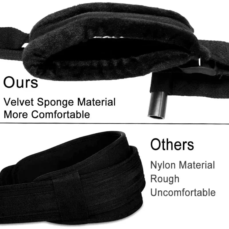 Adjustable Door Sex Swing with Padded Seat and Leg Straps – Soft, Comfortable Indoor Bondage Harness for Couples