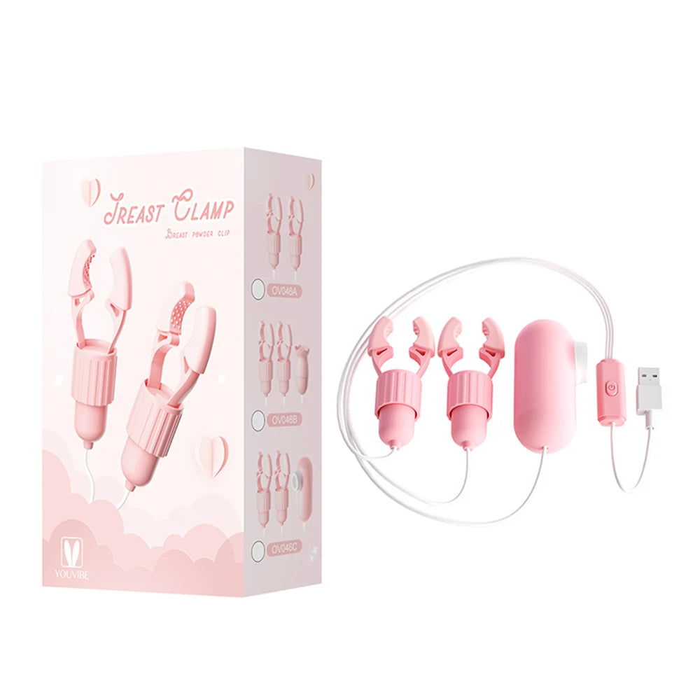 Vibrating Nipple Clamp | USB-Powered, Multifrequency Stimulator – Waterproof Silicone Foreplay Toy for Women