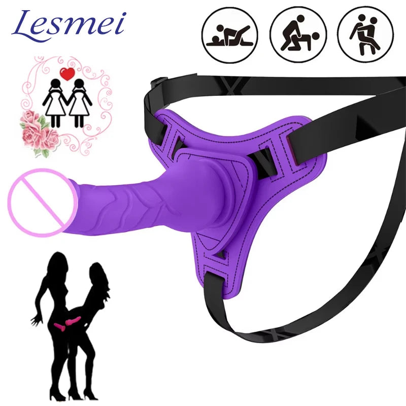 For Lesbian Women Erotic Toys Leather Wearable Strapon Penis G Spot Stimulator Adult Sex Toys Strap on Dildos Pants Sex Toy