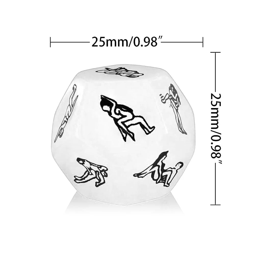 12-Sided Erotic Dice Game for Couples | Adult Bedroom Fun – Flirting Dice for Male and Female, Bedroom Gift for Intimacy