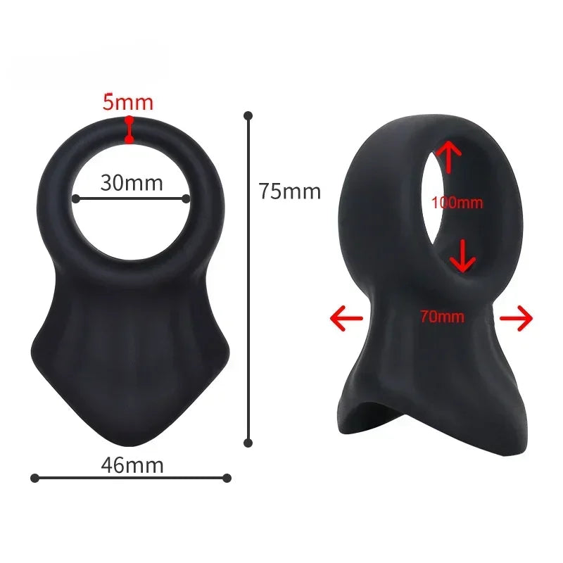 Silicone Cock Ring Ball Stretcher Scrotum Testis Restraint Male Ejaculation Delay Lasting Time Sex Toys for Men Adult Games