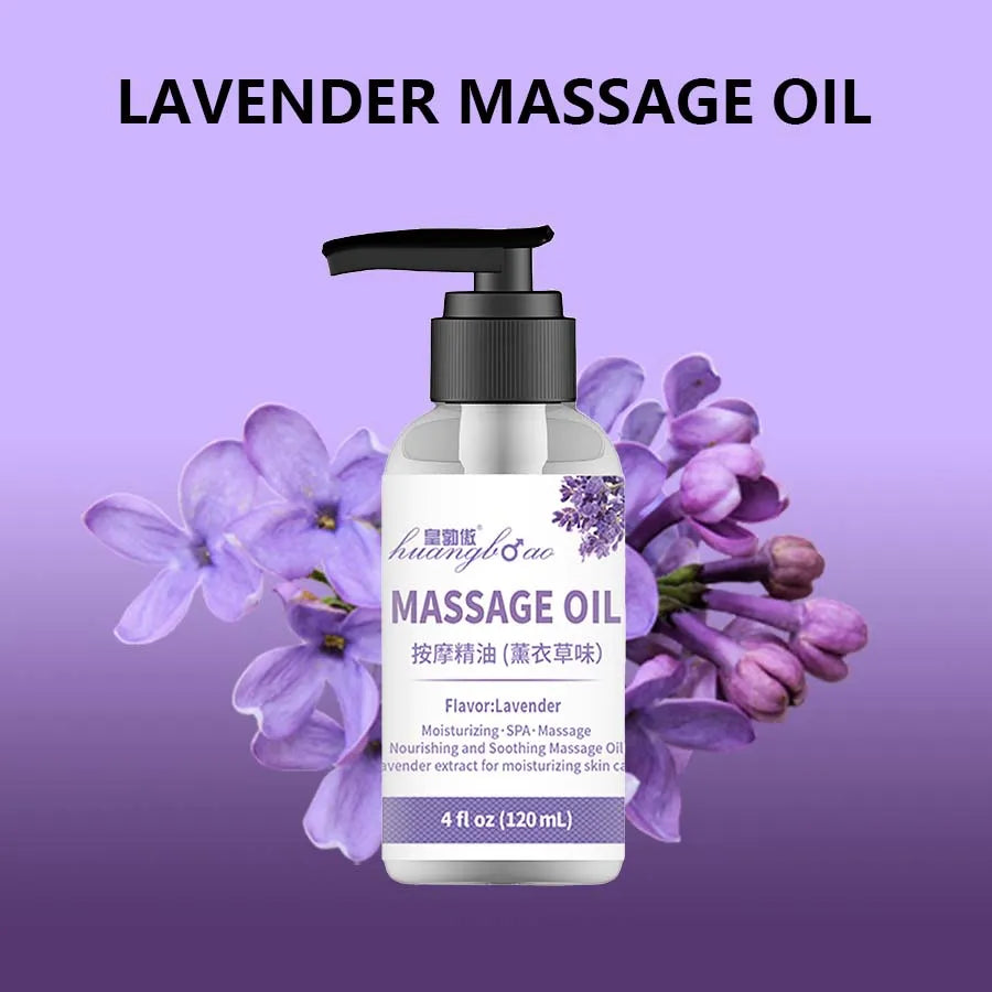 Lavender Massage Oil for Couples - Full Body Massage Oil for Date Night Massage Smooth Gliding Formula Valentine's Day present