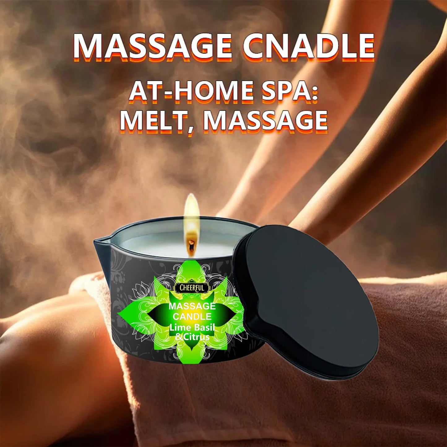 Massage Candle – Soy Wax Aromatherapy Candle for Oil Therapy: Scented Candles for Couples | A Luxurious Massage Experience in One Elegant Jar