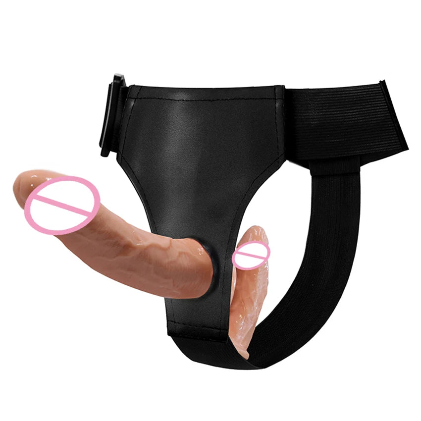 Strap On Wearable Double Penetration Cock G-Spot Dildo Panties for Lesbian Anus Vagina Massager Couples Sex Toys Adult Products