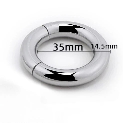 5 Size Metal Penis Ring Magnetic Ball Stretcher Silver Cock Ring Weighted Exercise Scrotum Pendant Bondage Sex Toys For Men